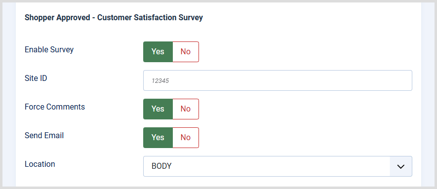 Shopper Approved - Customer Satisfaction Survey